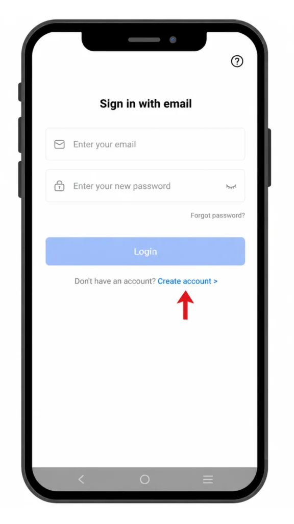 TeraBox account login screen with email and password fields, including a forgot password link and sign-up option for new users.
